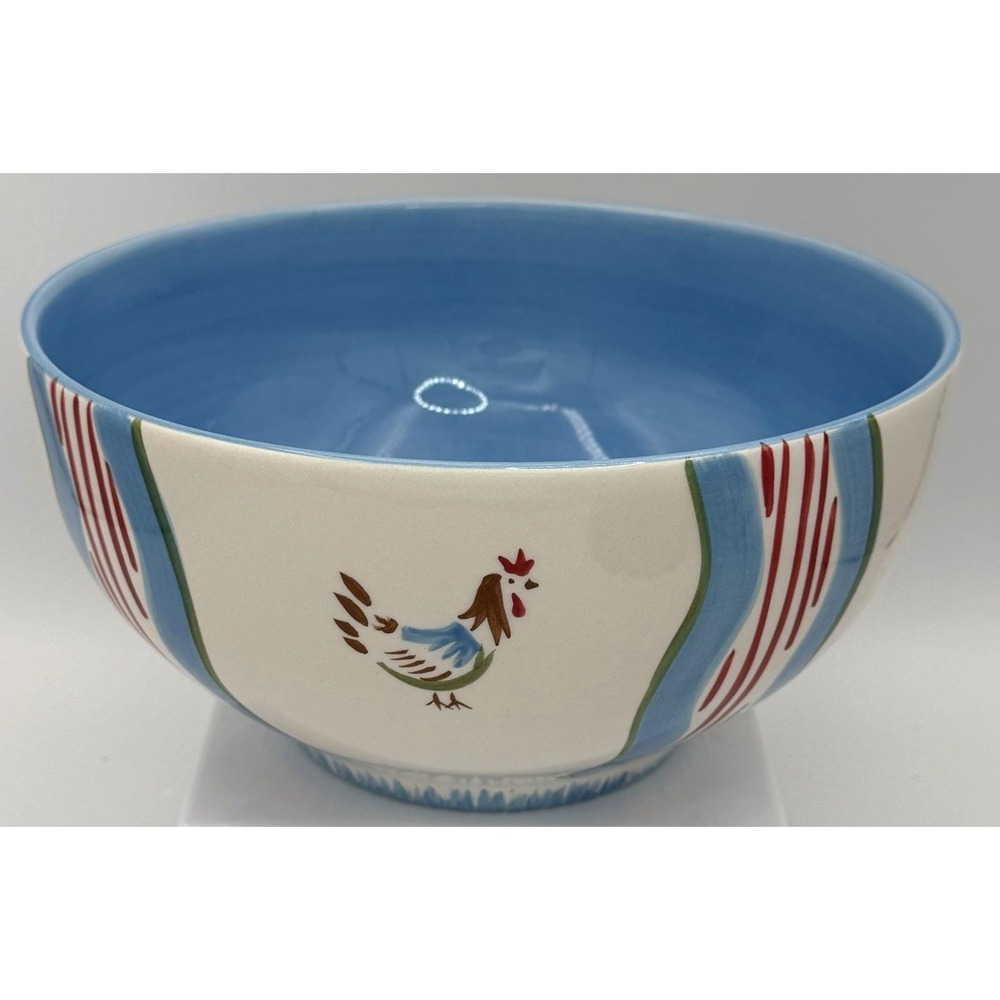 Johnson Brothers Farmhouse Chic Large Serving Mixing Ceramic Bowl Rooster 5x9 In